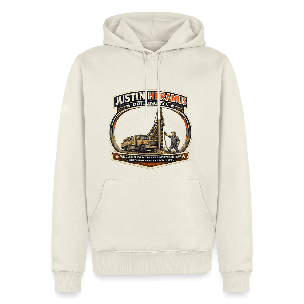 Justin Heranus Drilling Company Premium Hoodie Color: Off White