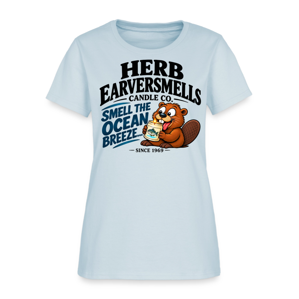Herb Eaversmells Candle Company Women's T-Shirt Color: Light Blue