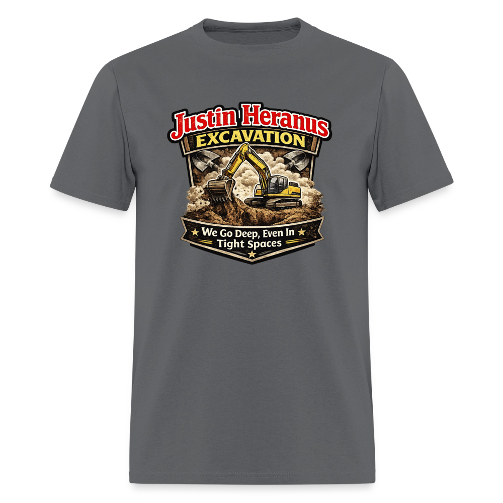 Justin Heranus Excavation Funny T-Shirt - charcoal