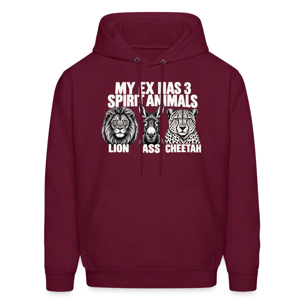 My Ex Has Three Spirit Animals Hoodie - burgundy