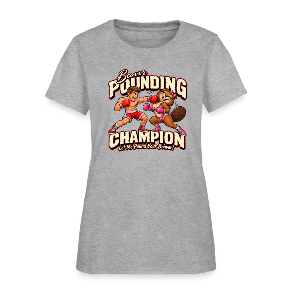 Beaver Pounding Champion Women's T-Shirt - heather gray