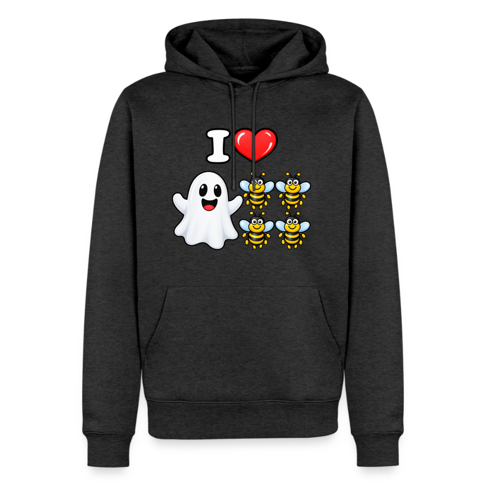 I Heart Boo Bees Funny Halloween Premium Hoodie Color: Heather Anthracite