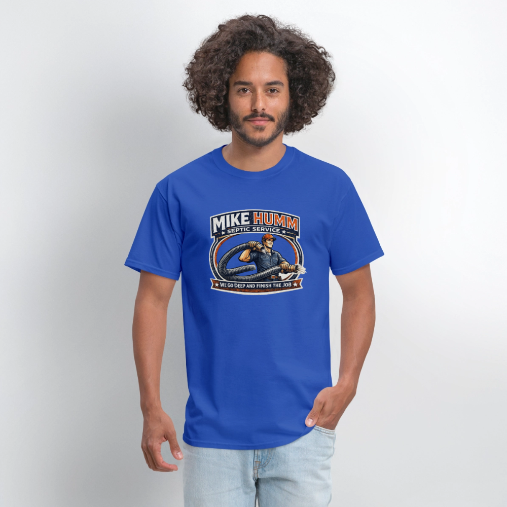 Mike Humm Septic Service T-Shirt - royal blue