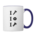 I Screw I Nut I Bolt Contrast Coffee Mug - white/cobalt blue