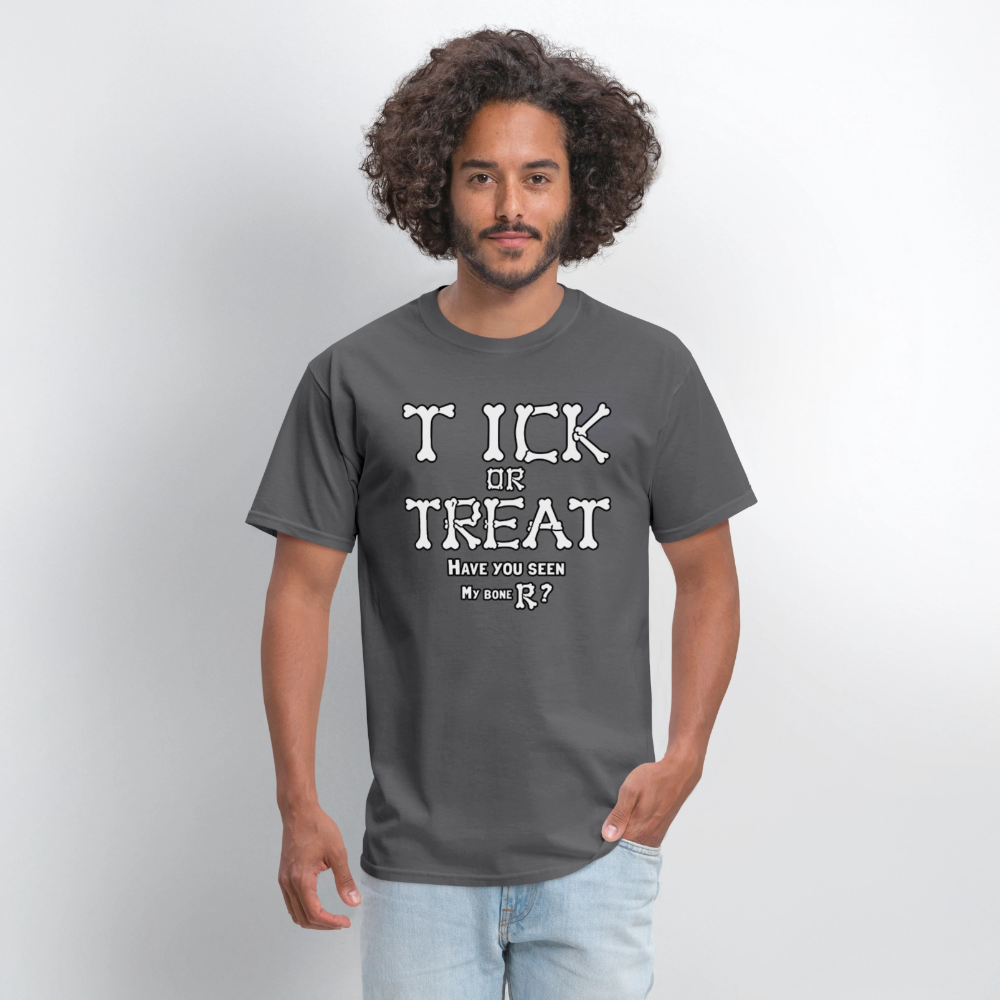 Tick or Treat Have You Seen My Bone R? Halloween T-Shirt Color: Black