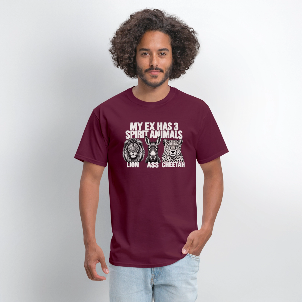 My Ex Has Three Spirit Animals T-Shirt - burgundy