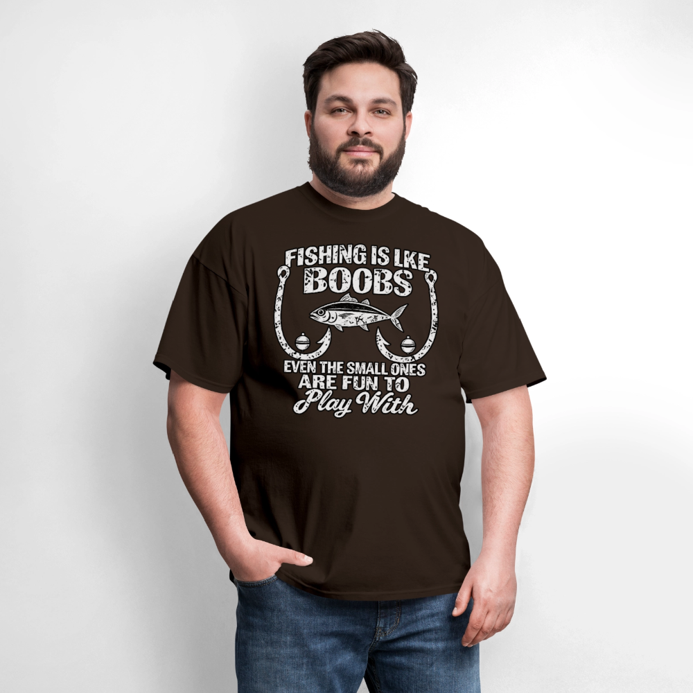 Fishing Is Like Boobs T-Shirt Color: Black