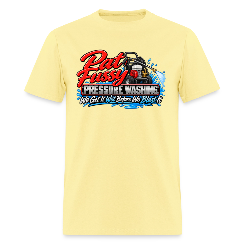 Pat Fussy Pressure Washing Funny Adult T-Shirt Color: Heather Black