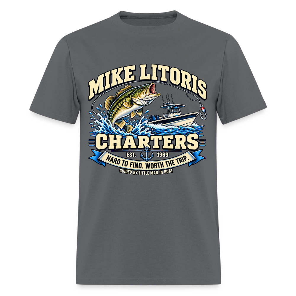 Mike Litoris Fishing Charters T-Shirt Color: Charcoal