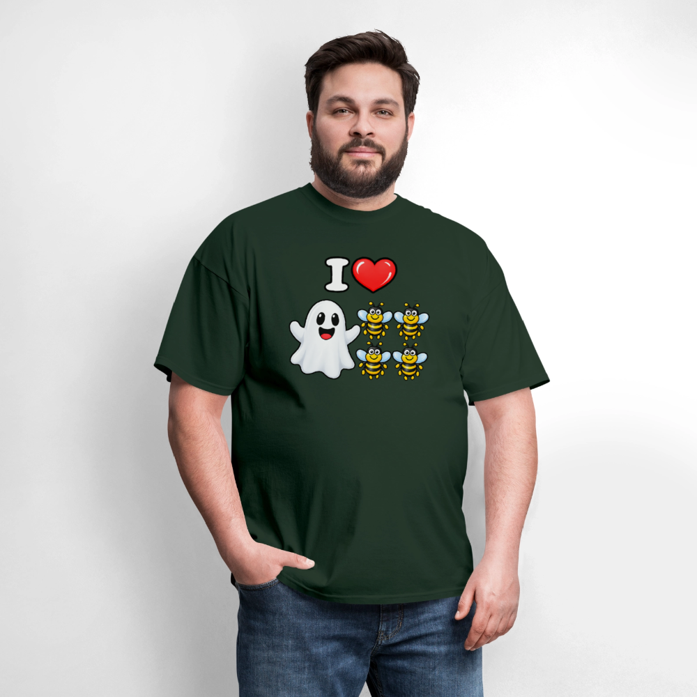 I Heart Boo Bees Funny Halloween T-Shirt Color: Navy
