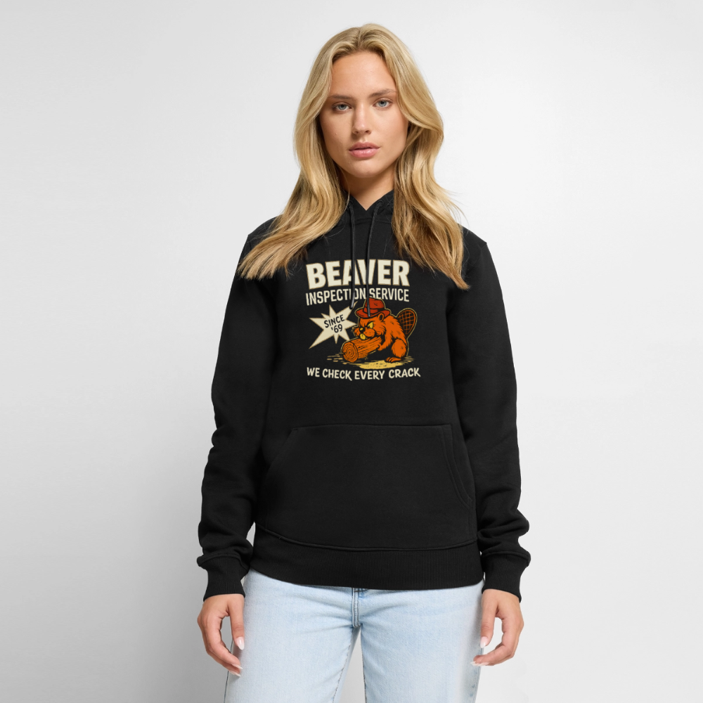 Beaver Inspection Service Adult Humor Premium Hoodie Color: Black
