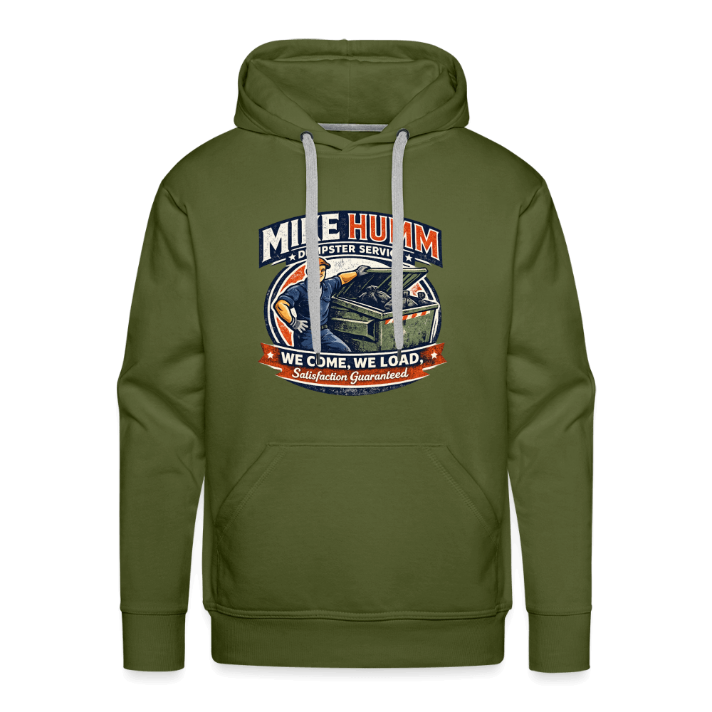 Mike Humm Dumpster Service Premium Hoodie Color: Olive Green