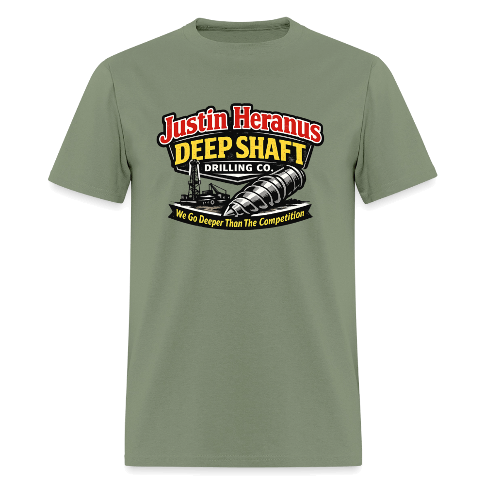 Justin Heranus Deep Shaft Drilling T-Shirt Color: Military Green