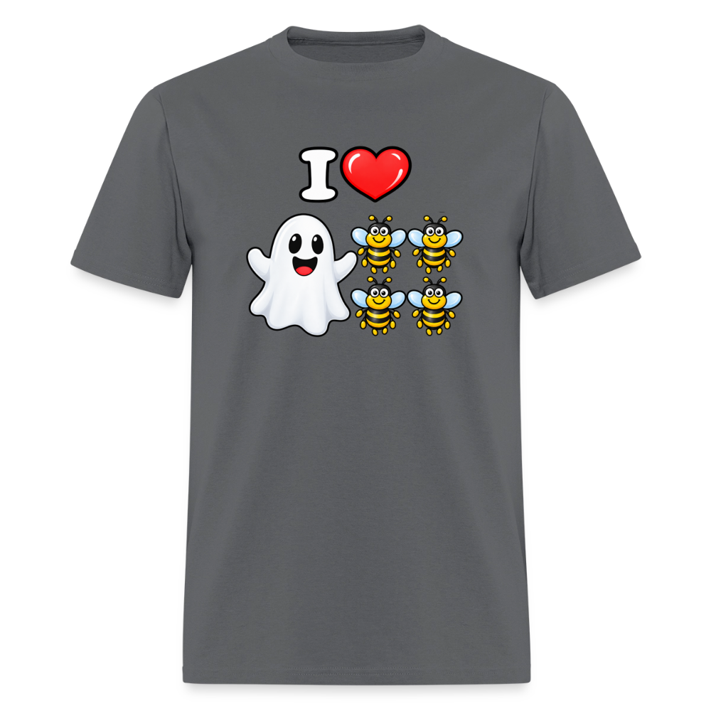 I Heart Boo Bees Funny Halloween T-Shirt Color: Charcoal