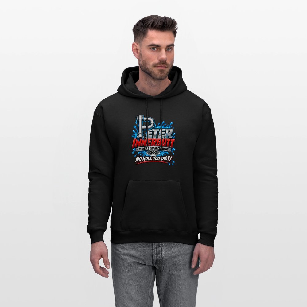 Peter Innerbutt No Hole Too Dirty Funny Adult Humor Hoodie Color: Heather Gray
