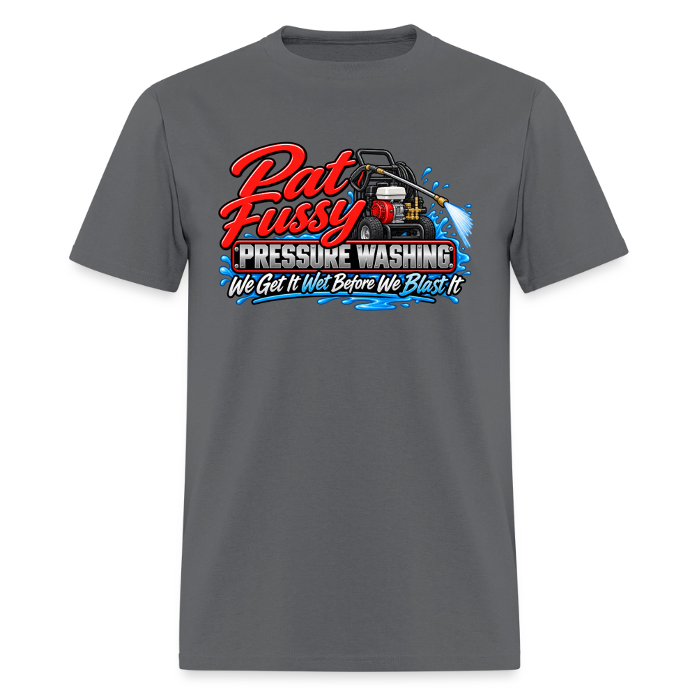 Pat Fussy Pressure Washing Funny Adult T-Shirt Color: Heather Black