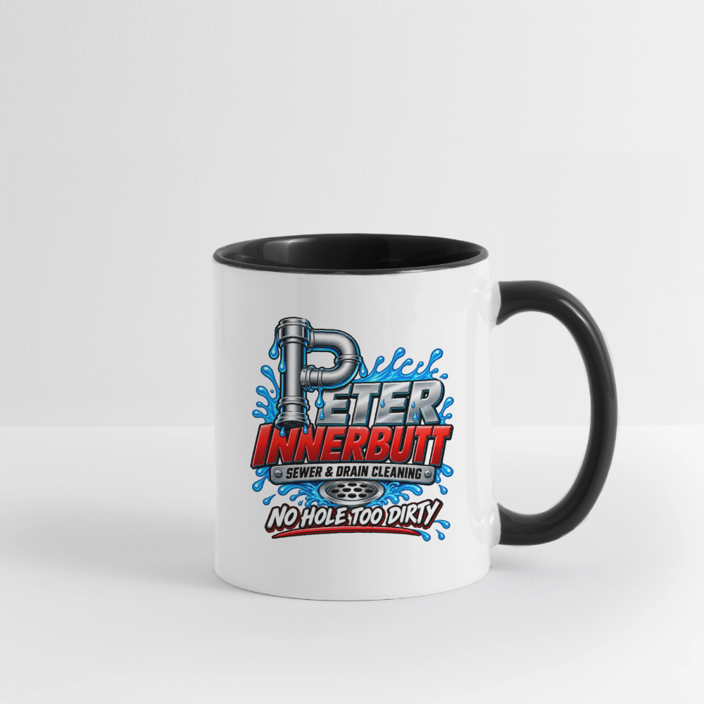 Peter Innerbutt No Hole Too Dirty Funny Adult Humor Coffee Mug Color: white/black