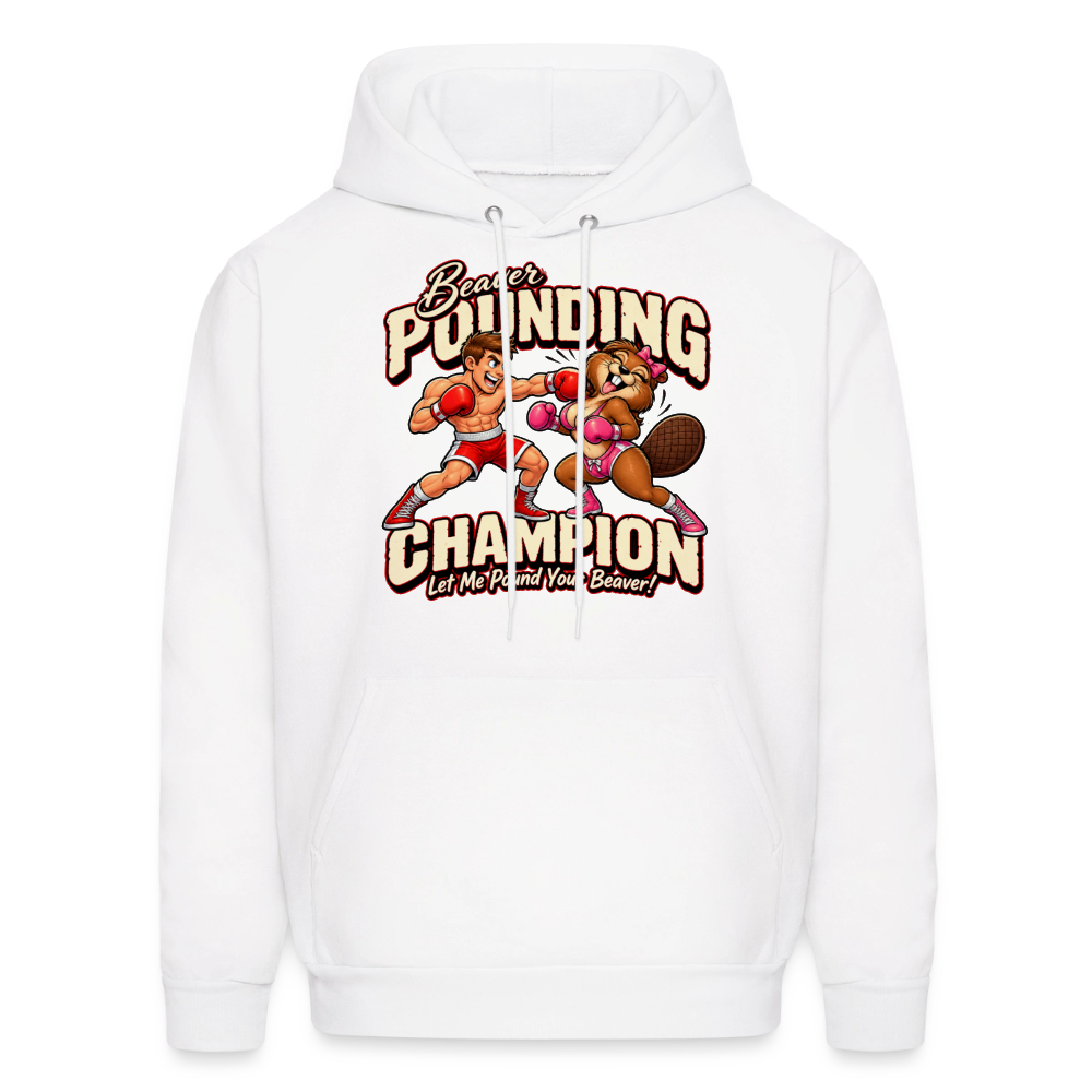 Beaver Pounding Champion Hoodie - white