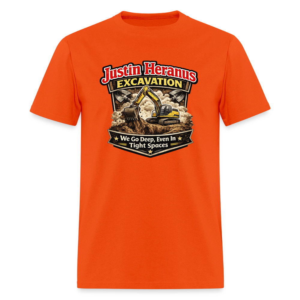 Justin Heranus Excavation Funny T-Shirt - orange