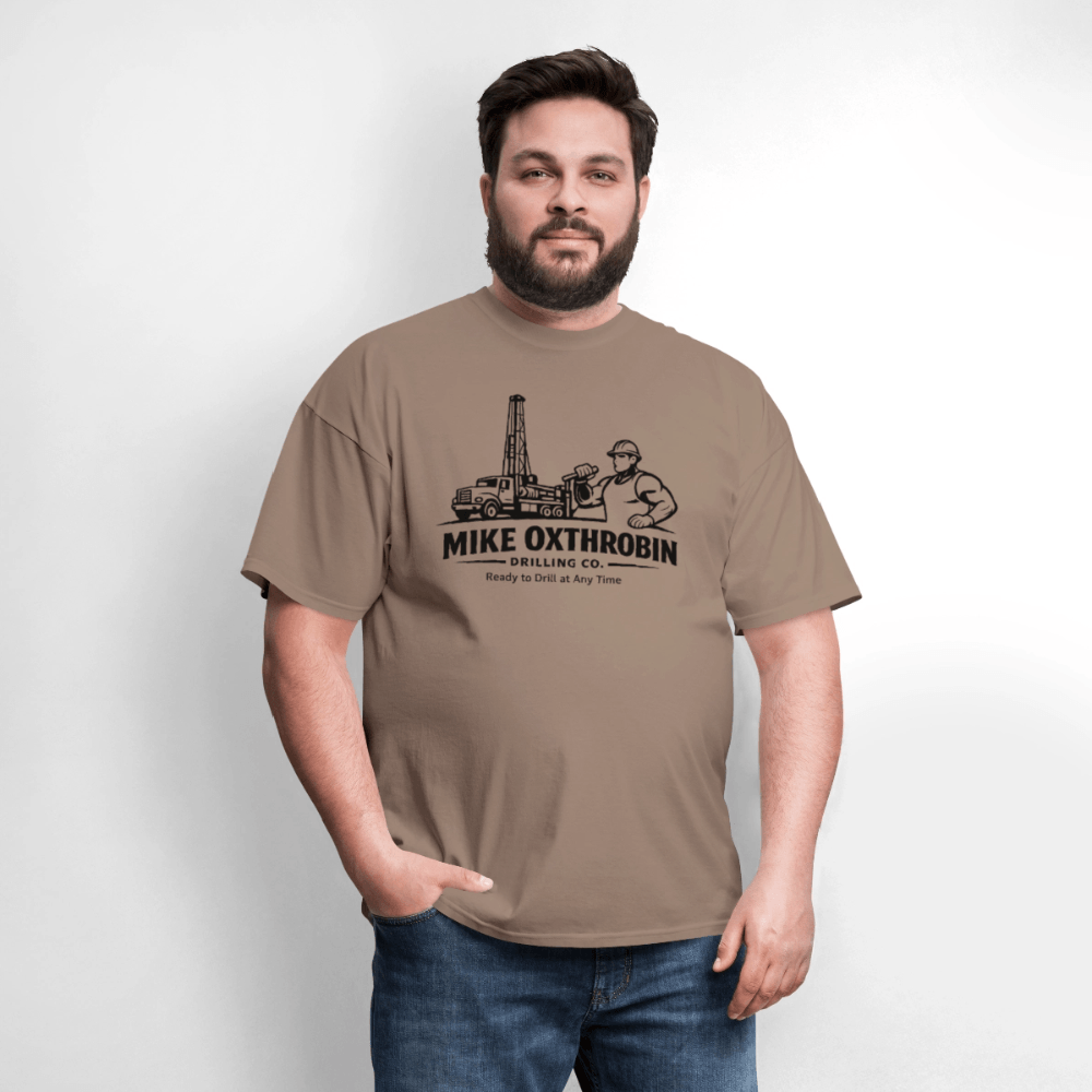 Mike Oxthrobin Drilling Co Funny T-Shirt Color: Rock