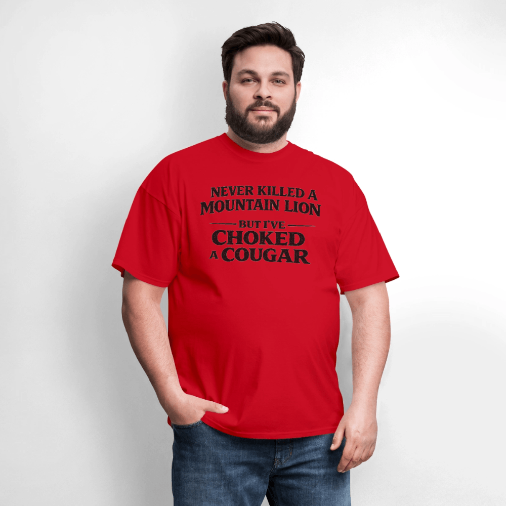 Never Killed A Mountain Lion But I've Choked A Cougar T-Shirt Color: Rock