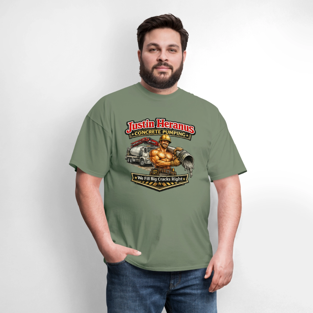 Justin Heranus Concrete Pumping T-Shirt - military green