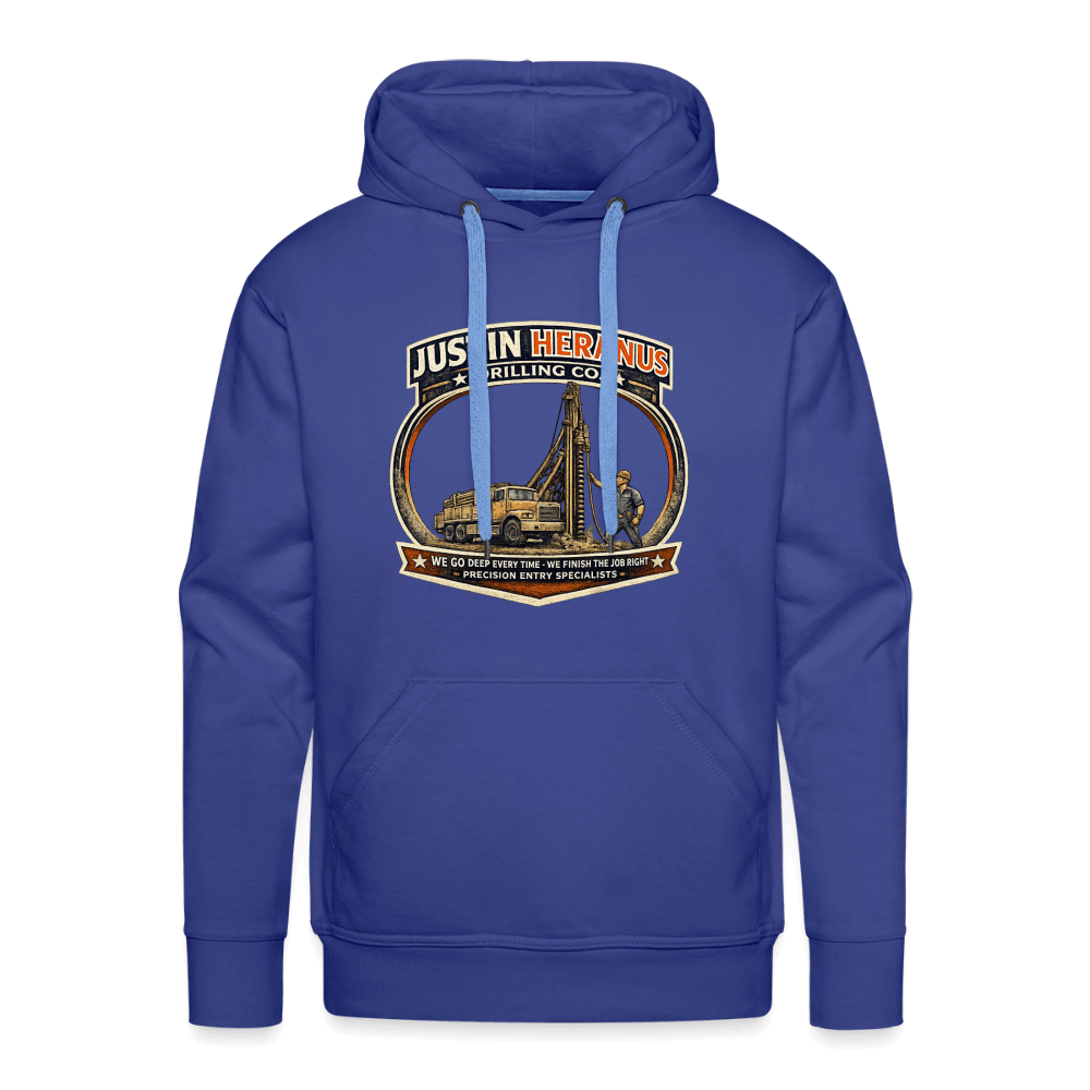 Justin Heranus Drilling Company Premium Hoodie Color: Royal Blue