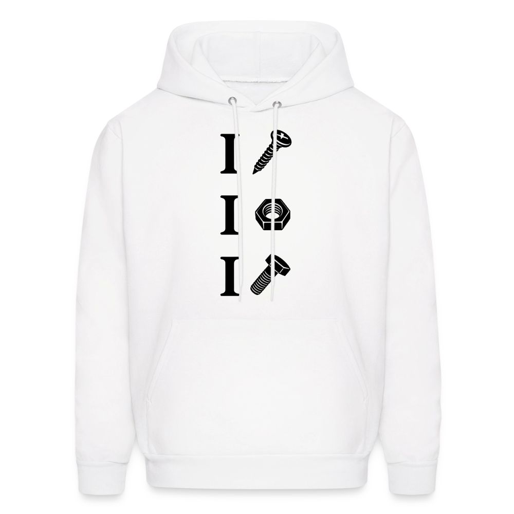 I Screw I Nut I Bolt Hoodie - white