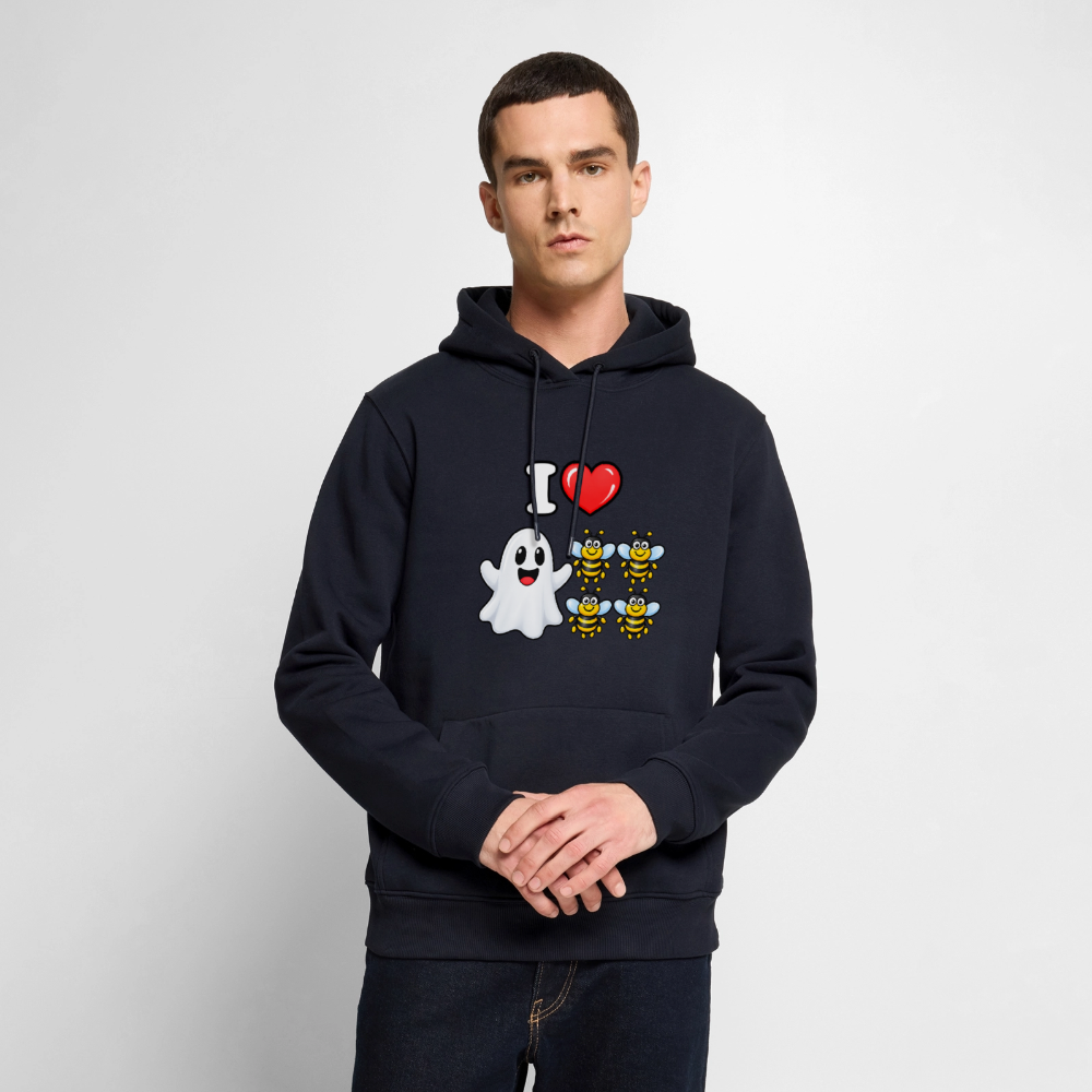 I Heart Boo Bees Funny Halloween Premium Hoodie Color: Navy
