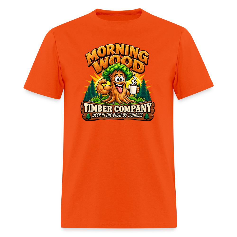 Morning Wood Timber Company – Funny Adult Humor T-Shirt - orange
