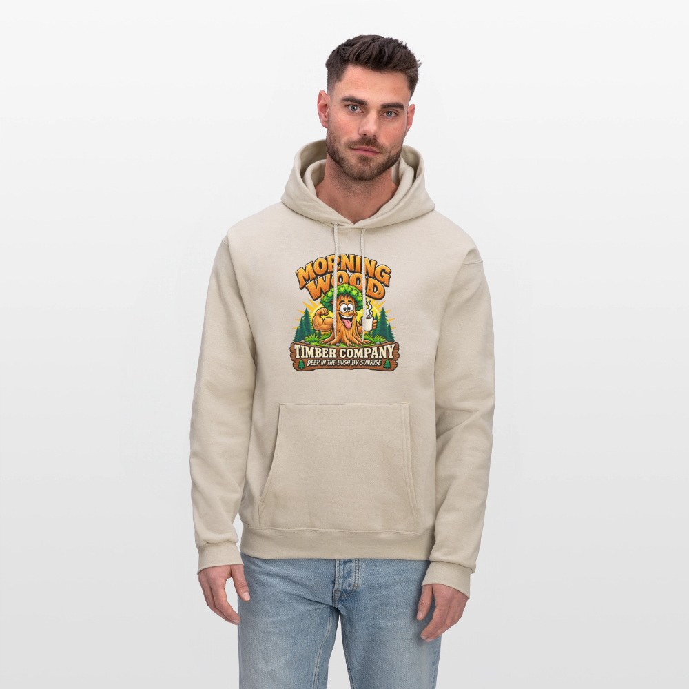 Morning Wood Timber Company – Funny Adult Humor Hoodie - Sand