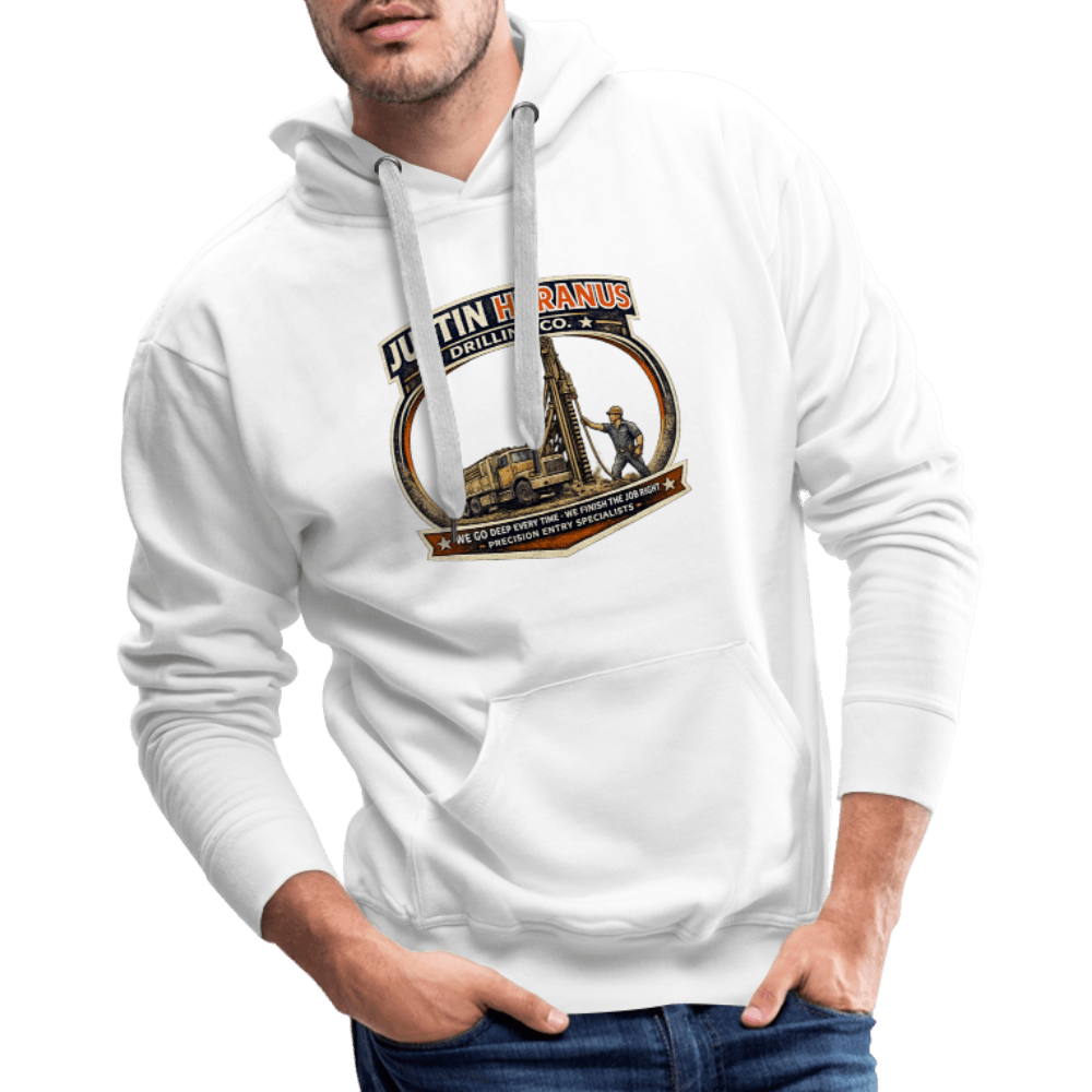 Justin Heranus Drilling Company Premium Hoodie Color: White