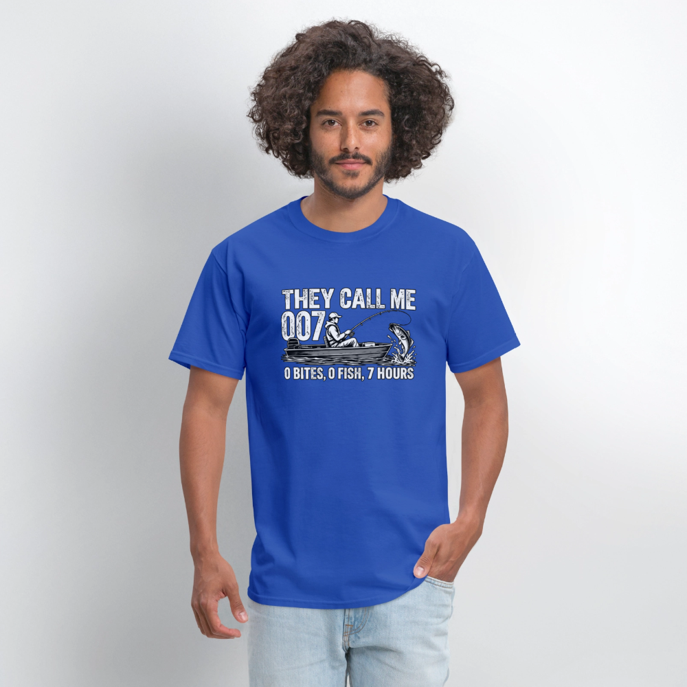 They Call Me 007 Funny Fishing T-Shirt Color: Navy
