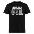 My Ex Has Three Spirit Animals T-Shirt - black
