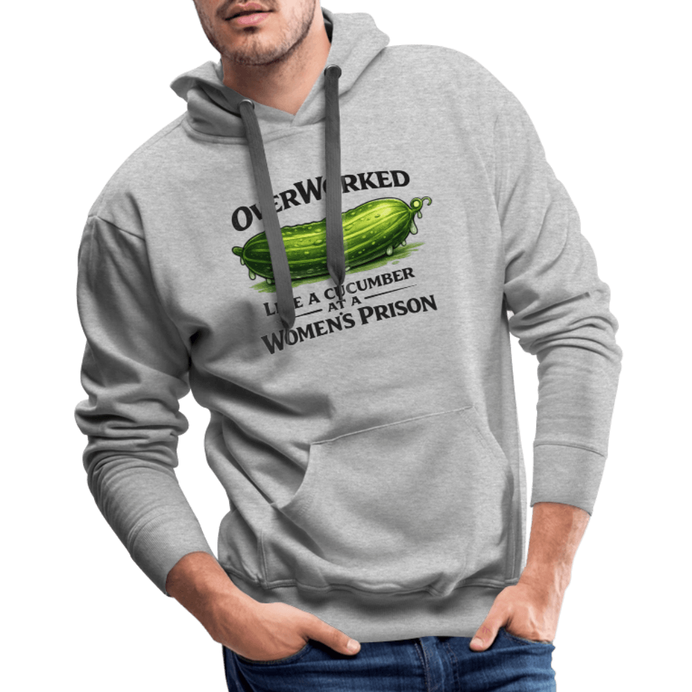 Overworked Like a Cucumber at a Women's Prison Premium Hoodie Color: White
