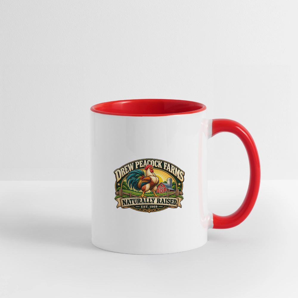 Drew Peacock Farms Mug - white/red