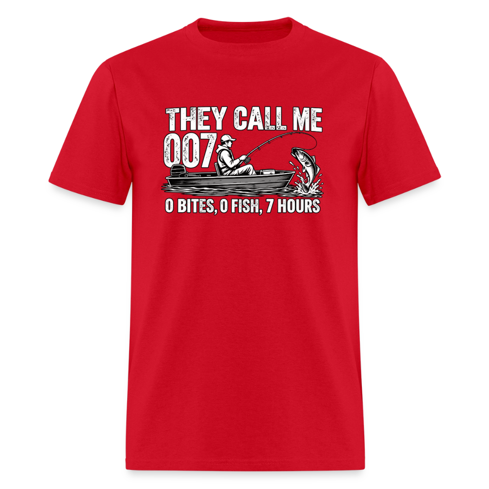They Call Me 007 Funny Fishing T-Shirt Color: Red