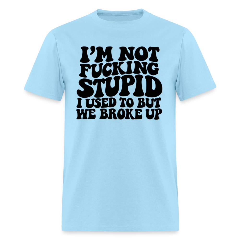 I'm Not Fucking Stupid — We Broke Up T-Shirt - powder blue