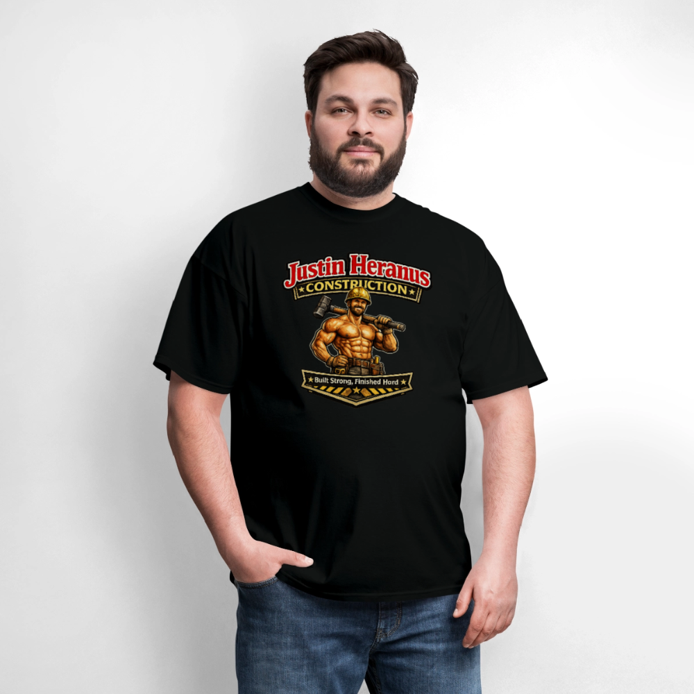 Justin Heranus Construction Funny T-Shirt - black