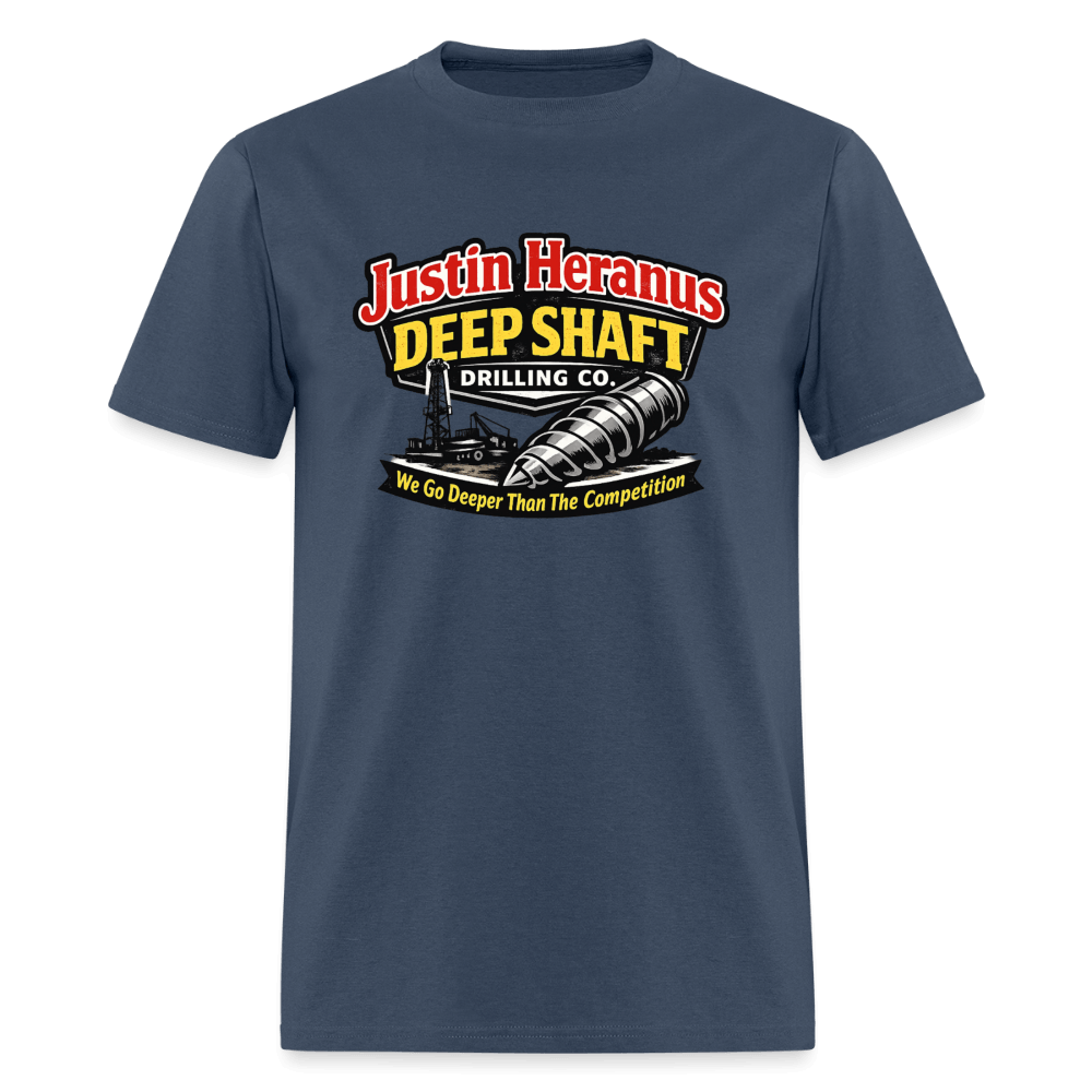 Justin Heranus Deep Shaft Drilling T-Shirt Color: Blue Dusk