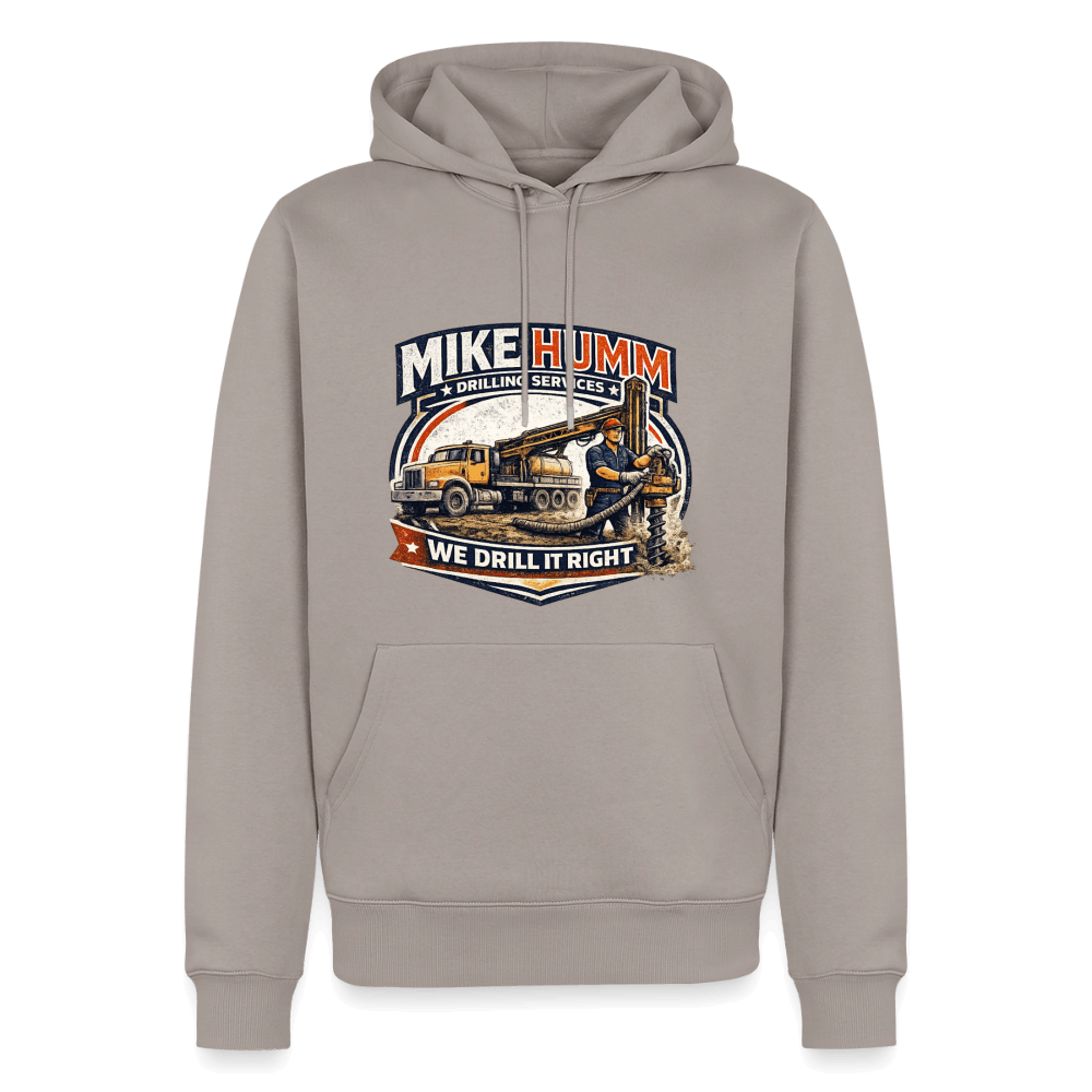 Mike Humm Drilling Service Funny Premium Hoodie Color: Taupe