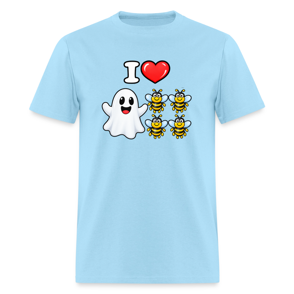 I Heart Boo Bees Funny Halloween T-Shirt Color: Powder BLue