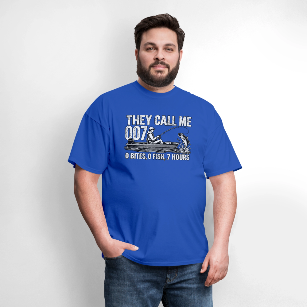 They Call Me 007 Funny Fishing T-Shirt Color: Navy