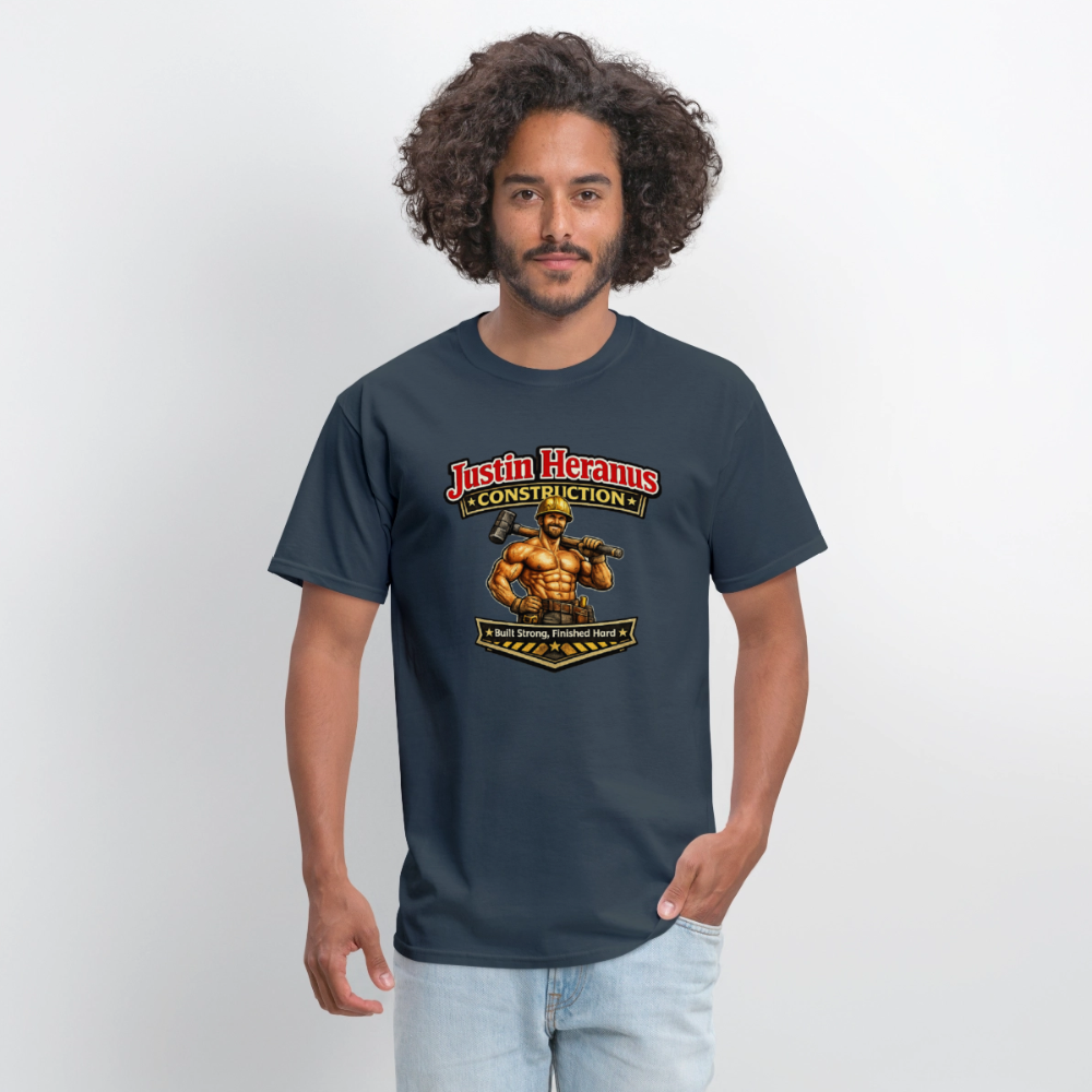 Justin Heranus Construction Funny T-Shirt -  blue dusk