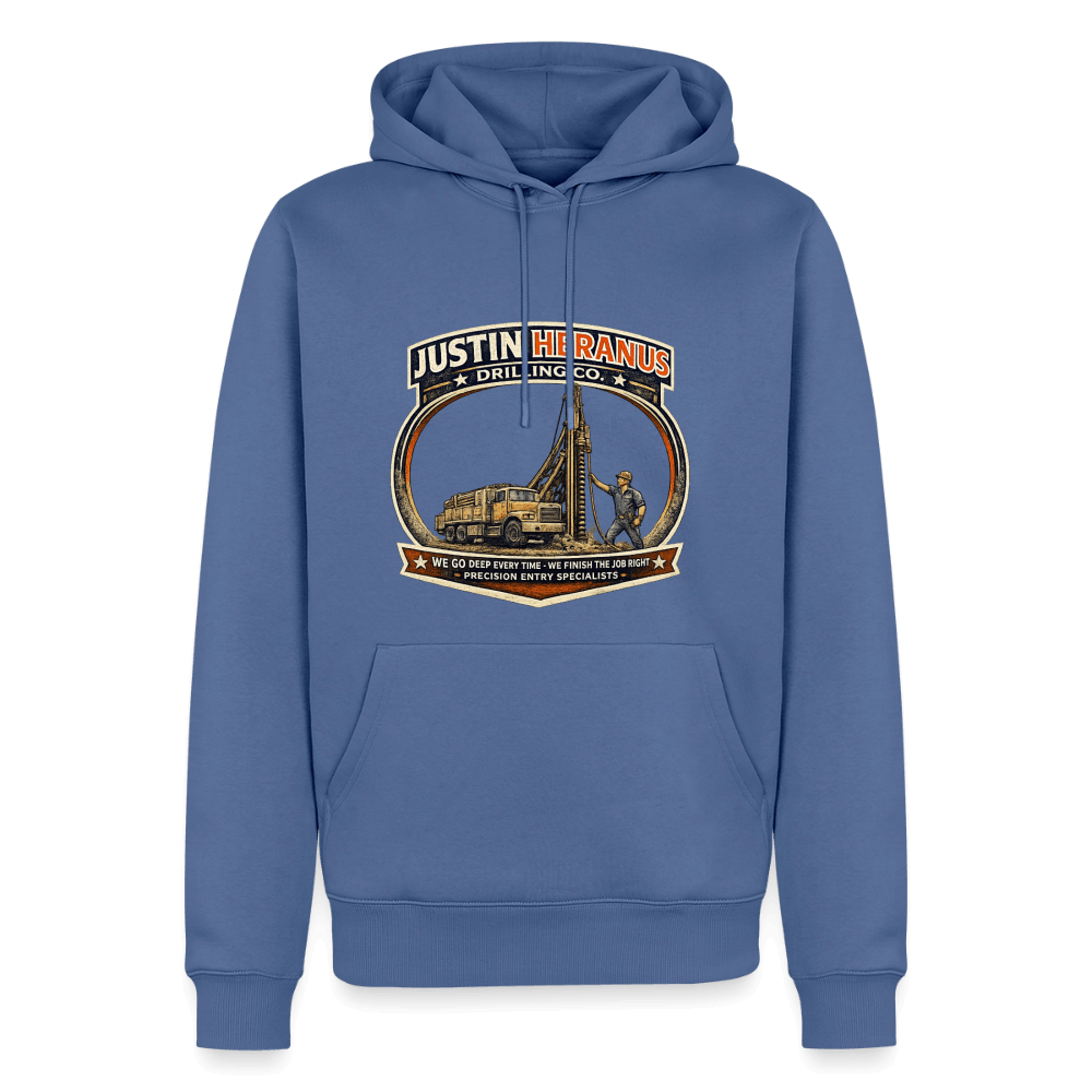 Justin Heranus Drilling Company Premium Hoodie Color: Stone Blue