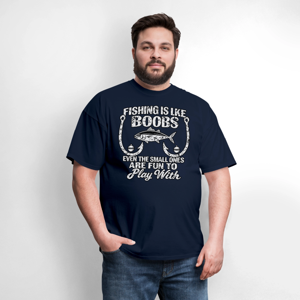 Fishing Is Like Boobs T-Shirt Color: Black