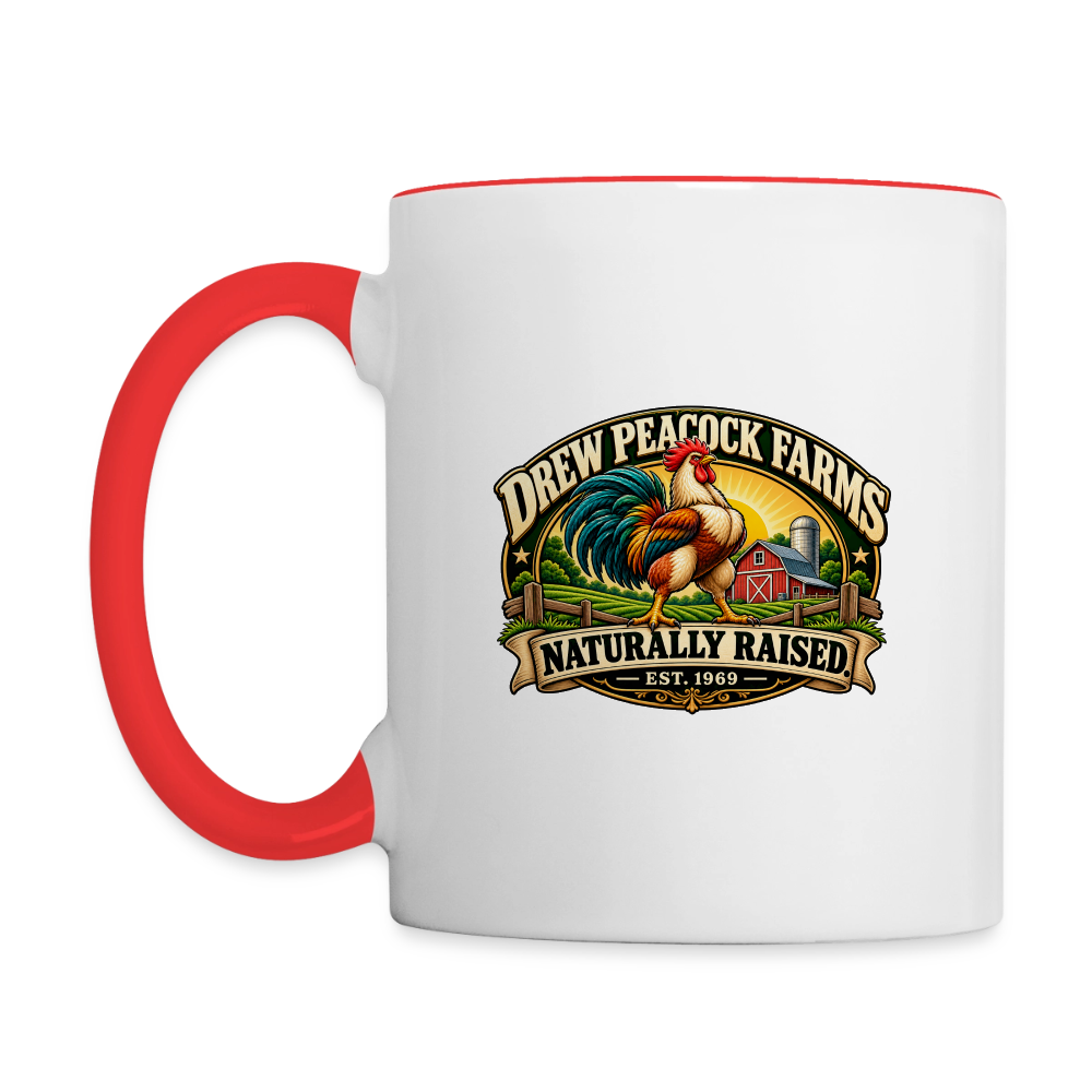 Drew Peacock Farms Mug - white/red