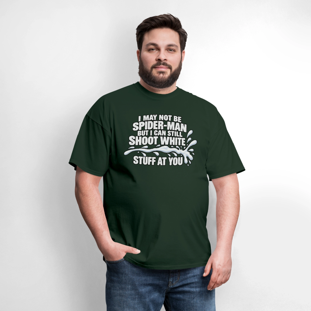 I May Not Be Spider-Man But I Can Still Shoot White Stuff T-Shirt Color: Navy