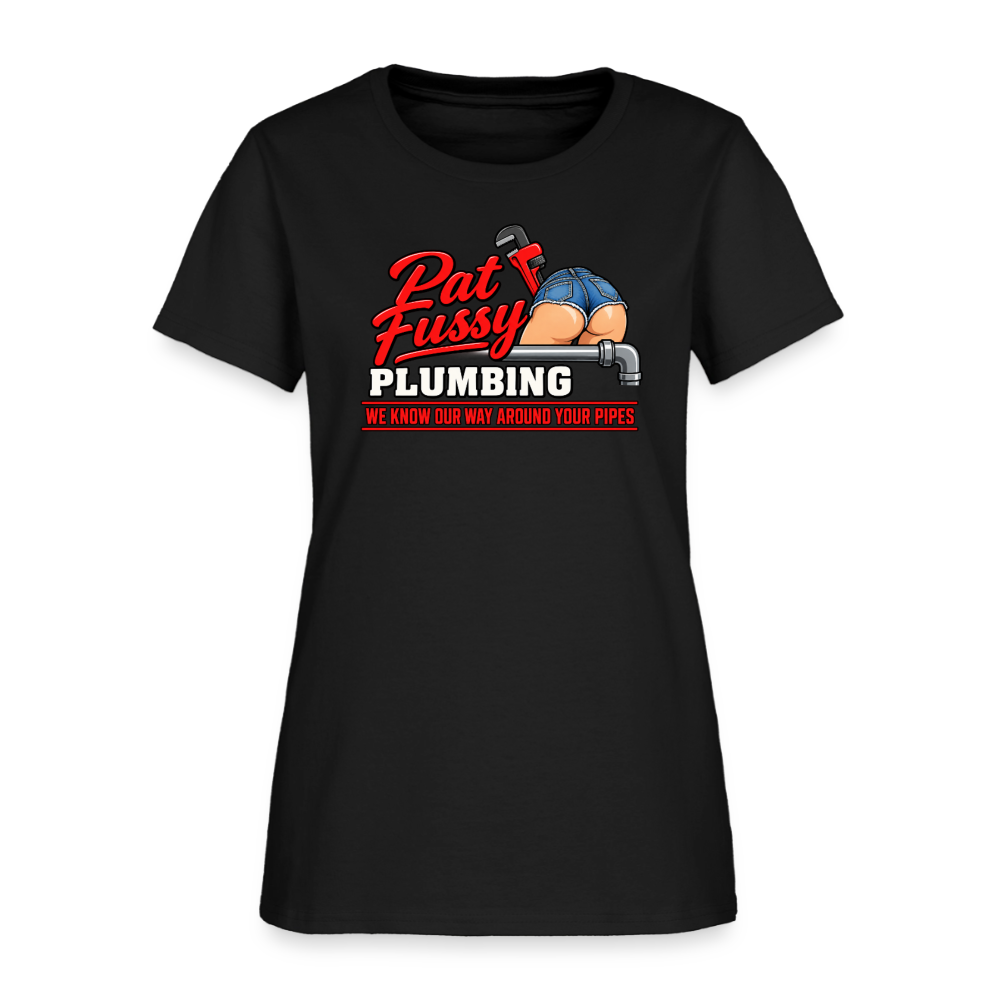 Pat Fussy Plumbing Funny Adult Women's T-Shirt - black