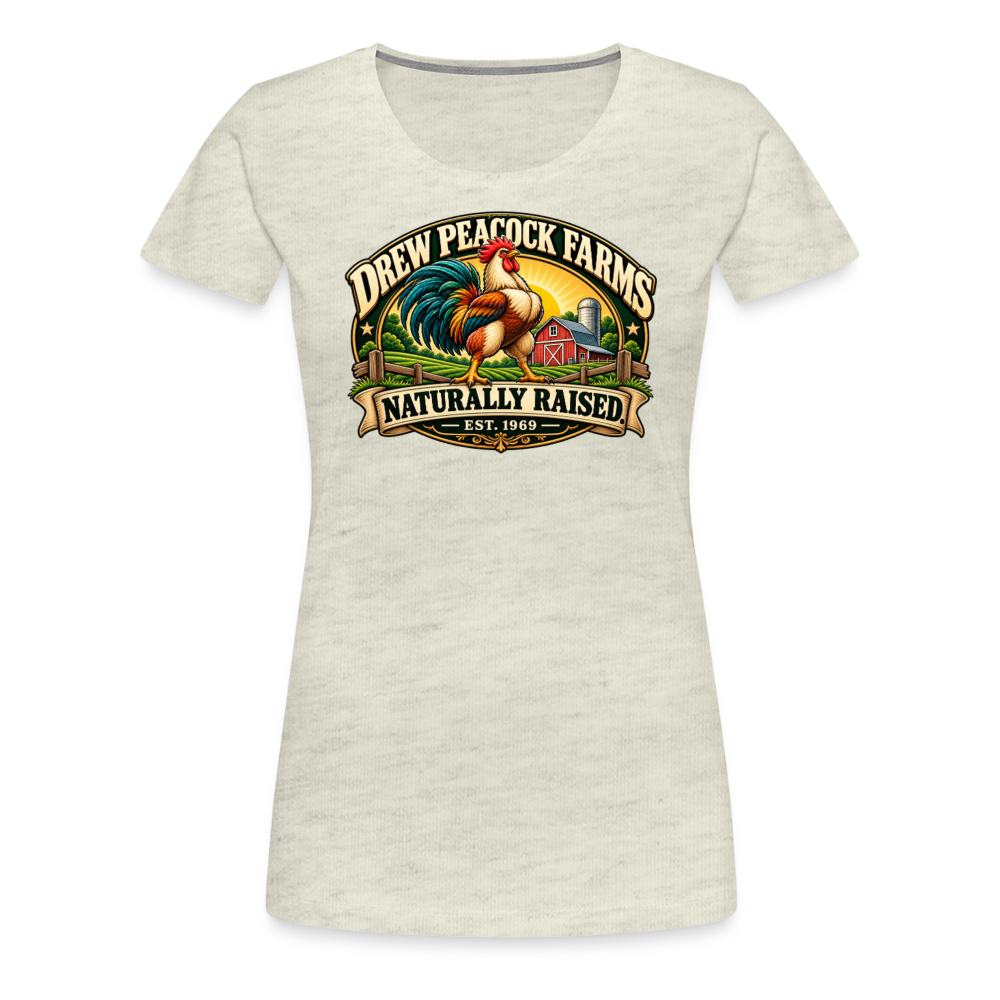 Drew Peacock Farms Women’s Premium T-Shirt - heather oatmeal
